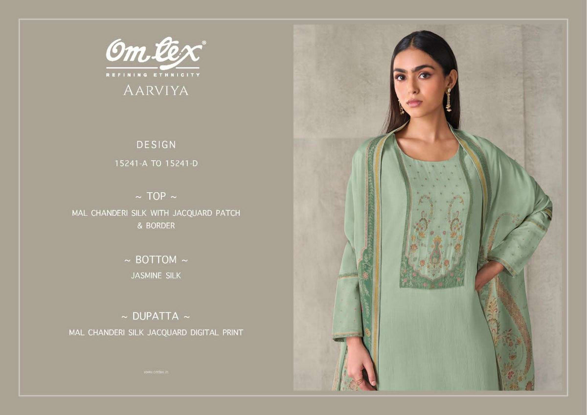 Omtex Aarviya Mal Chanderi Silk Dress Material - Amrah Wholesale