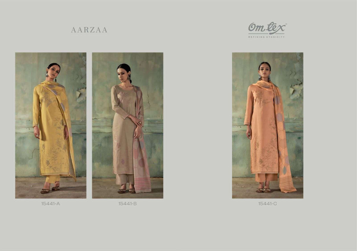 Omtex Aarzaa Premium Lawn Cotton Dress Material - Amrah Wholesale