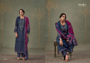 Omtex Adara Muslin Silk Applique Work Dress Material Wholesale Catalogue - Amrah Wholesale