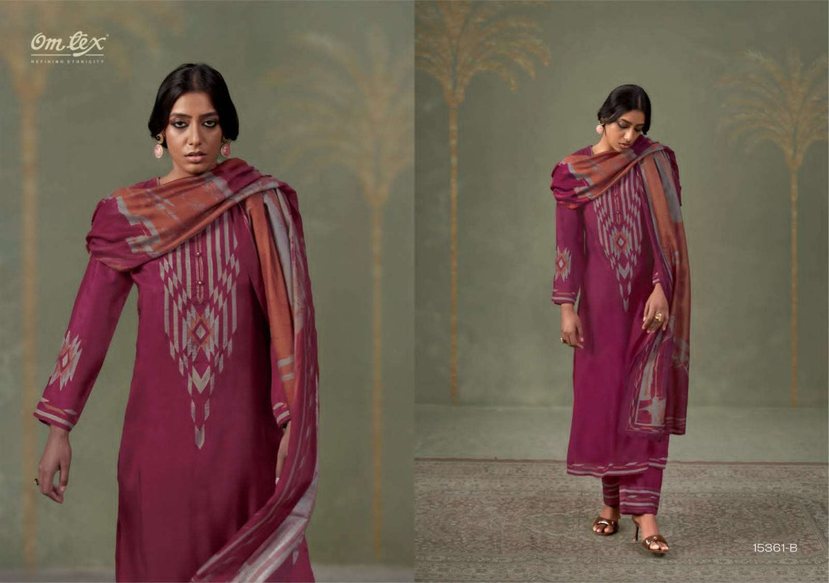 Omtex Adara Muslin Silk Applique Work Dress Material Wholesale Catalogue - Amrah Wholesale
