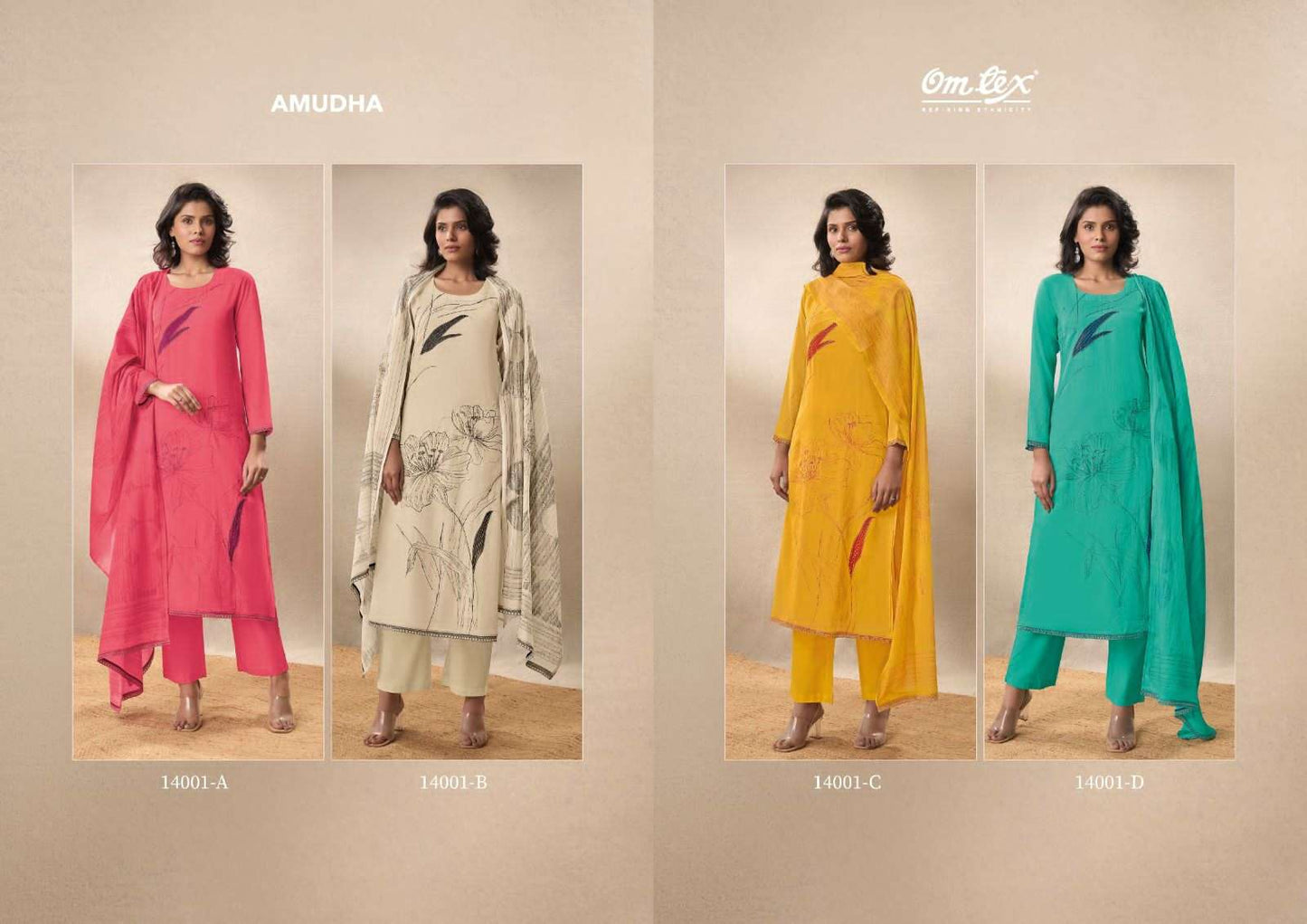 Omtex Amudha Dress Material Wholesale Catalogue - Amrah Wholesale