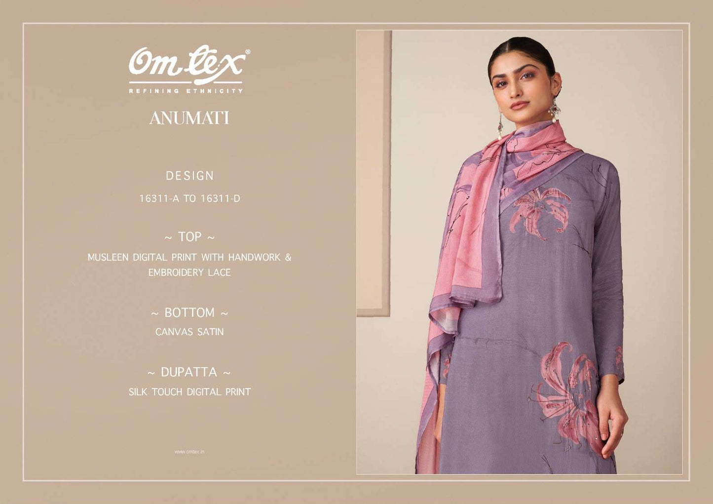 Omtex Anumati Muslin Digital Print Dress Material