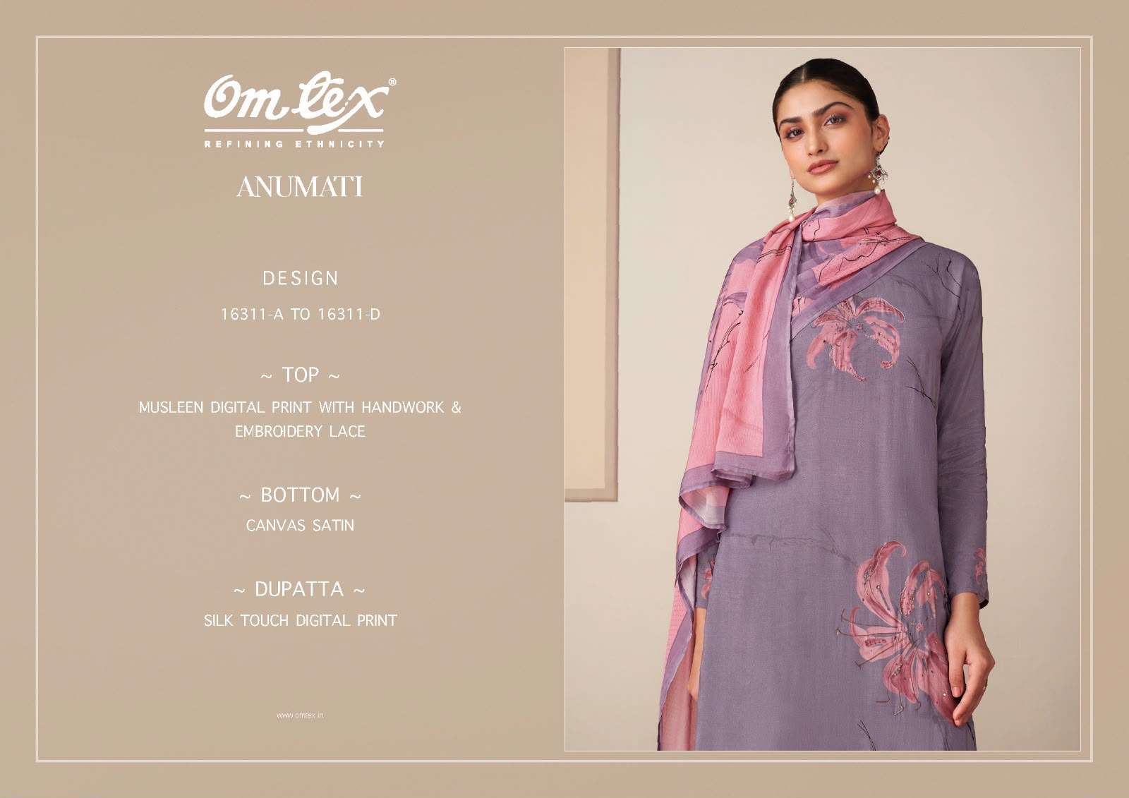 Omtex Anumati Muslin Digital Print Dress Material