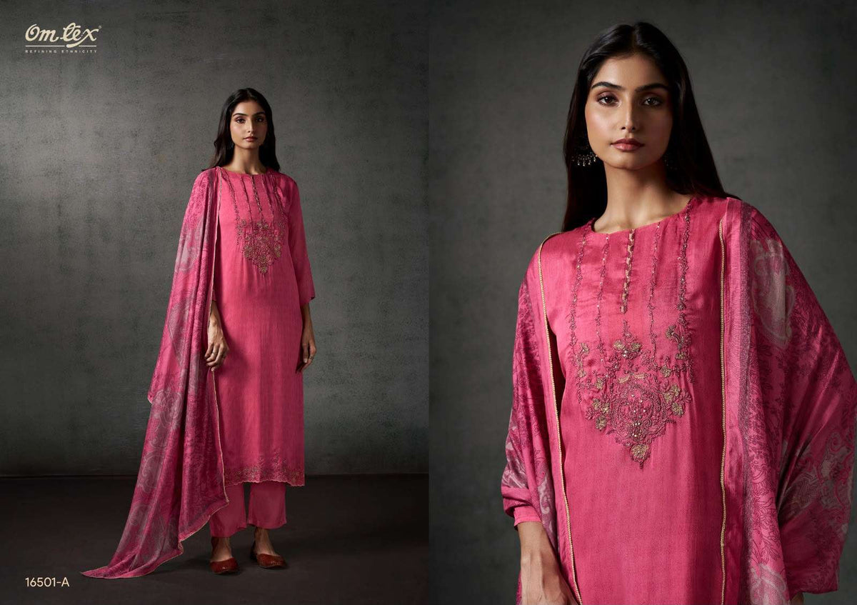 Omtex Bhavika Dutch Silk Digital Print Embroidered Suit