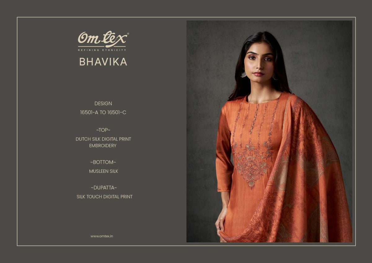 Omtex Bhavika Dutch Silk Digital Print Embroidered Suit