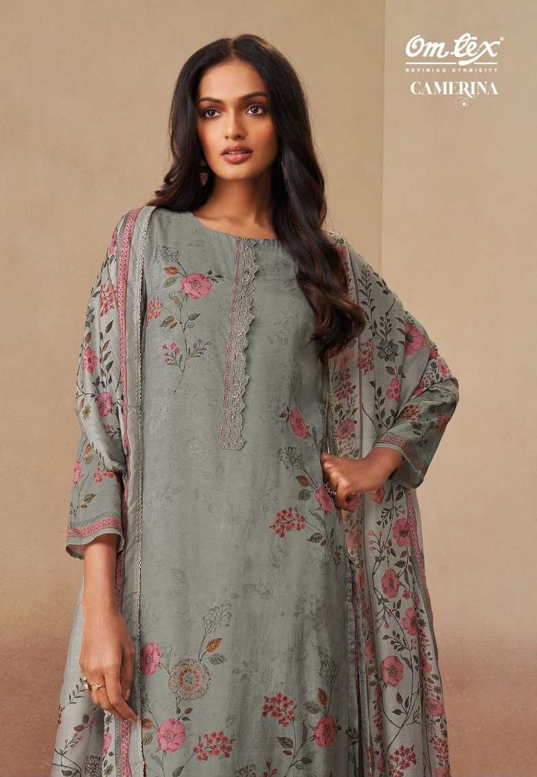 Omtex Camerina Premium Muslin Digital Printed Dress Material - Amrah Wholesale