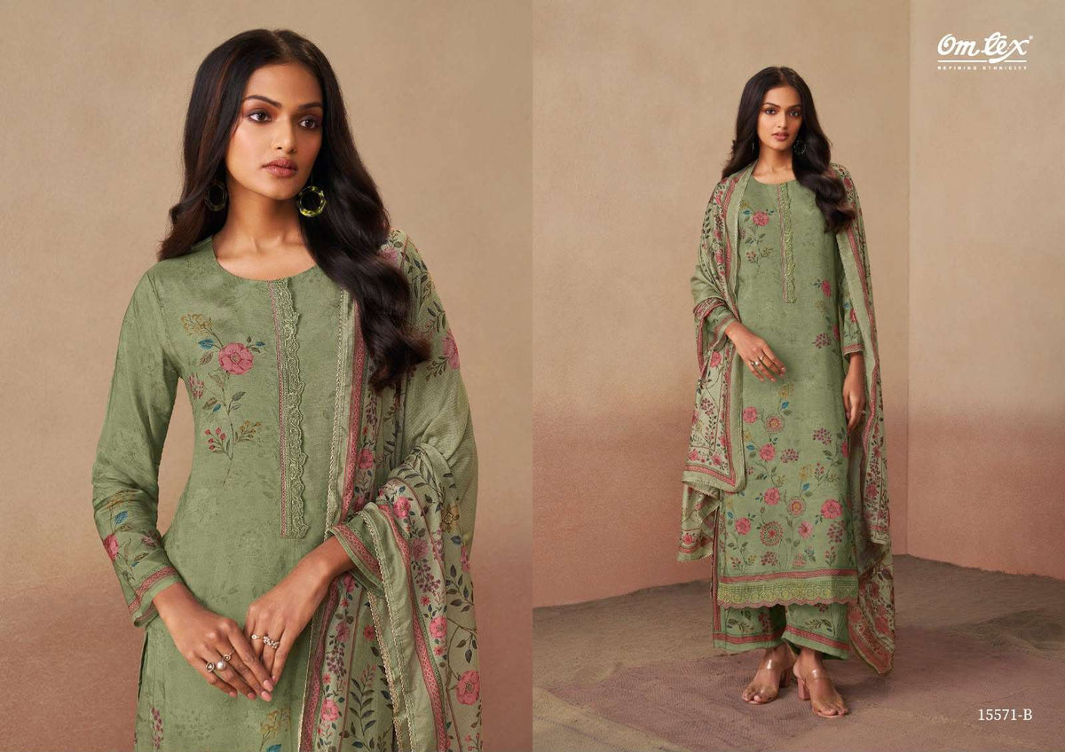 Omtex Camerina Premium Muslin Digital Printed Dress Material - Amrah Wholesale