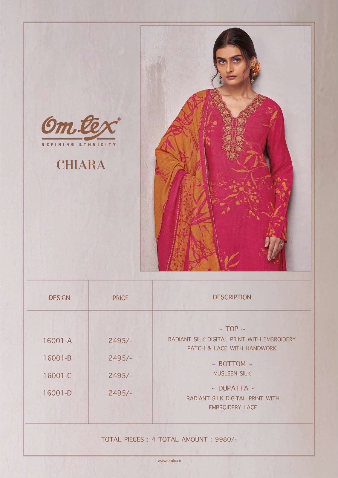 Omtex Chiara Radiant Silk Dress Material