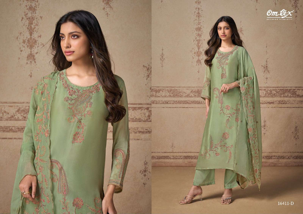 Omtex Daria Silk Touch Embroidered Designer Dress Material