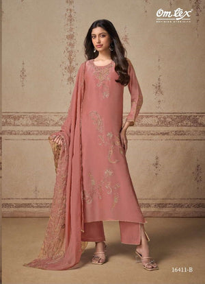 Omtex Daria Silk Touch Embroidered Designer Dress Material