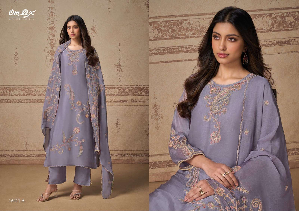 Omtex Daria Silk Touch Embroidered Designer Dress Material