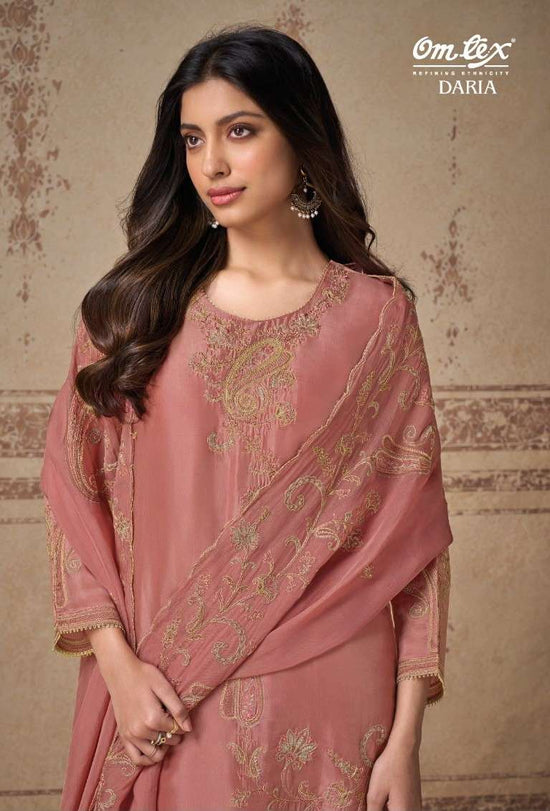 Omtex Daria Silk Touch Embroidered Designer Dress Material