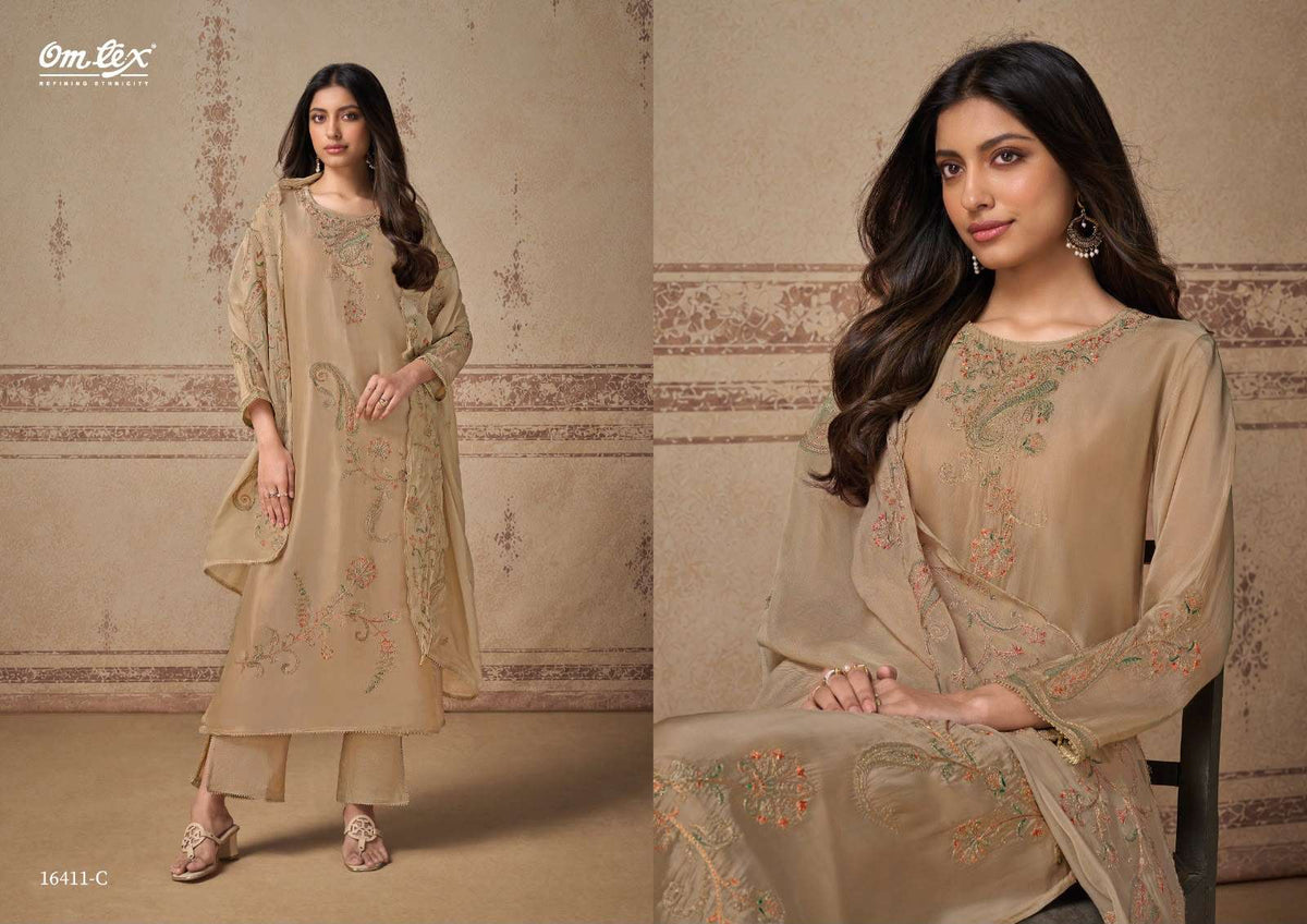 Omtex Daria Silk Touch Embroidered Designer Dress Material