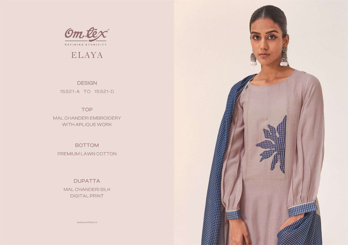 Omtex Elaya Mal Chanderi Dress Material - Amrah Wholesale