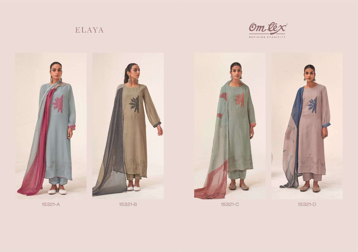 Omtex Elaya Mal Chanderi Dress Material - Amrah Wholesale