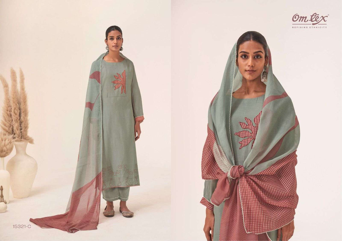Omtex Elaya Mal Chanderi Dress Material - Amrah Wholesale