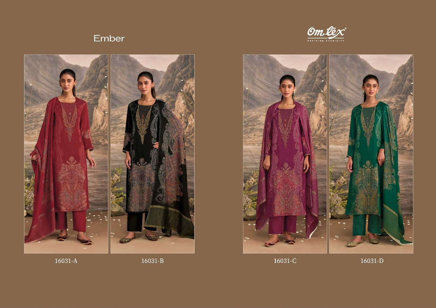 Omtex Ember Premium Muslin Silk Designer Dress Material