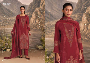 Omtex Ember Premium Muslin Silk Designer Dress Material - Amrah Wholesale