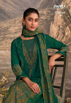 Omtex Ember Premium Muslin Silk Designer Dress Material - Amrah Wholesale