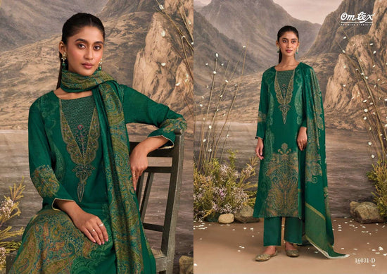 Omtex Ember Premium Muslin Silk Designer Dress Material - Amrah Wholesale