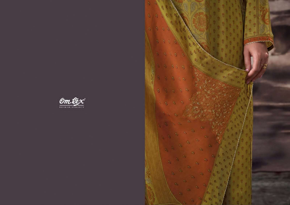 Omtex Evelynn Premium Muslin Silk Digital Print Dress Material - Amrah Wholesale