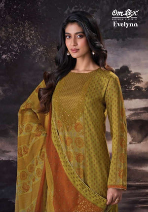 Omtex Evelynn Premium Muslin Silk Digital Print Dress Material - Amrah Wholesale