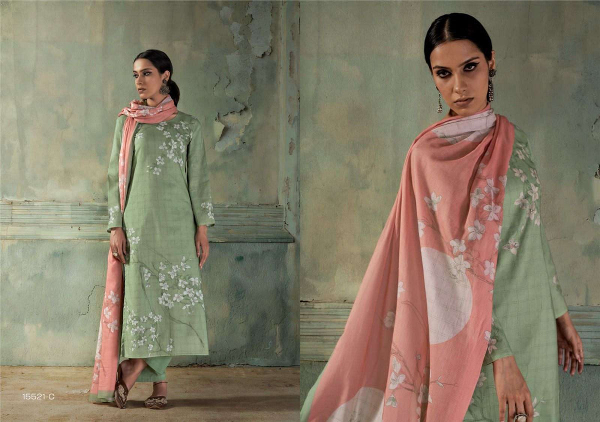 Omtex Falak Premium Lawn Cotton Dress Material - Amrah Wholesale