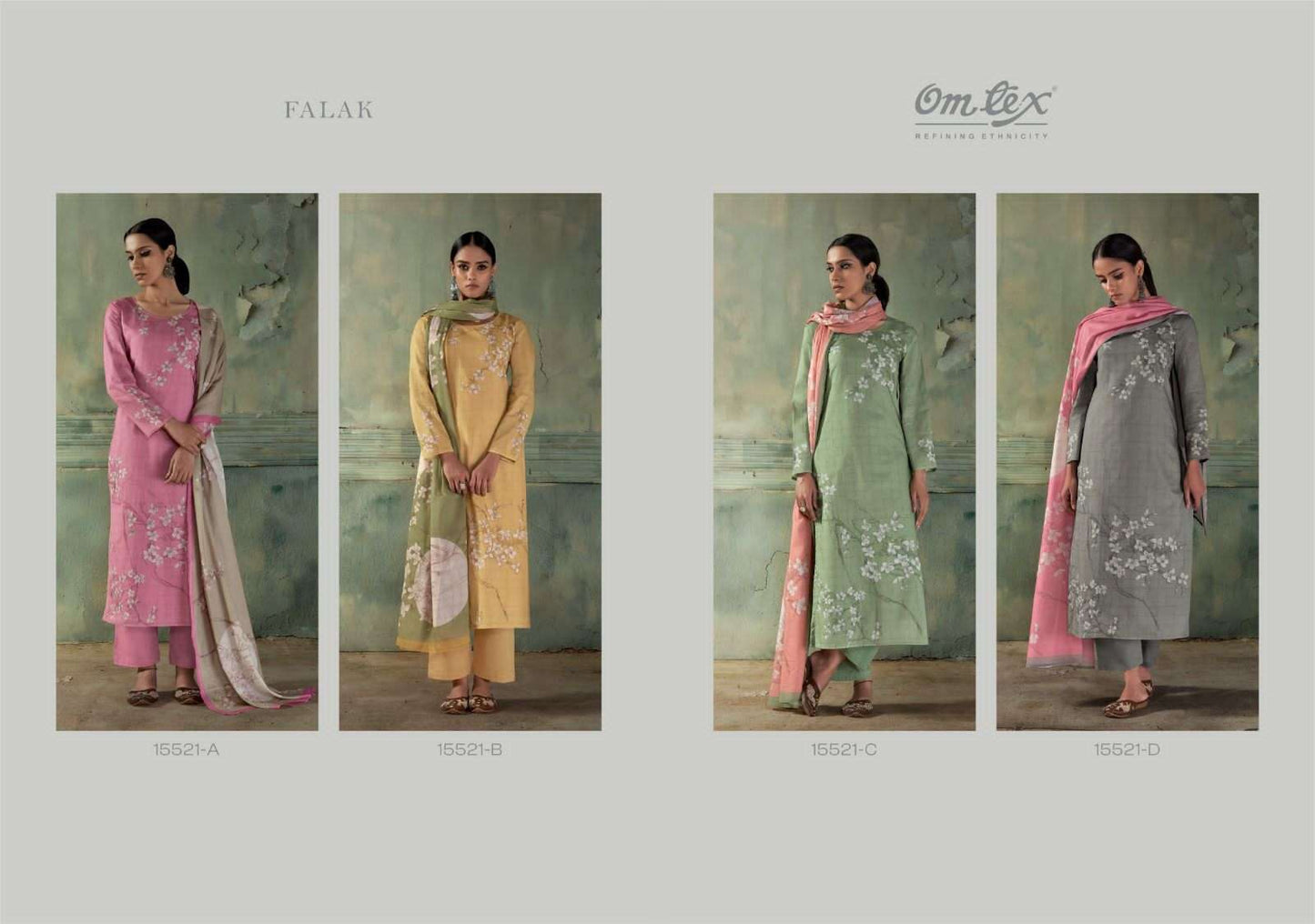 Omtex Falak Premium Lawn Cotton Dress Material - Amrah Wholesale