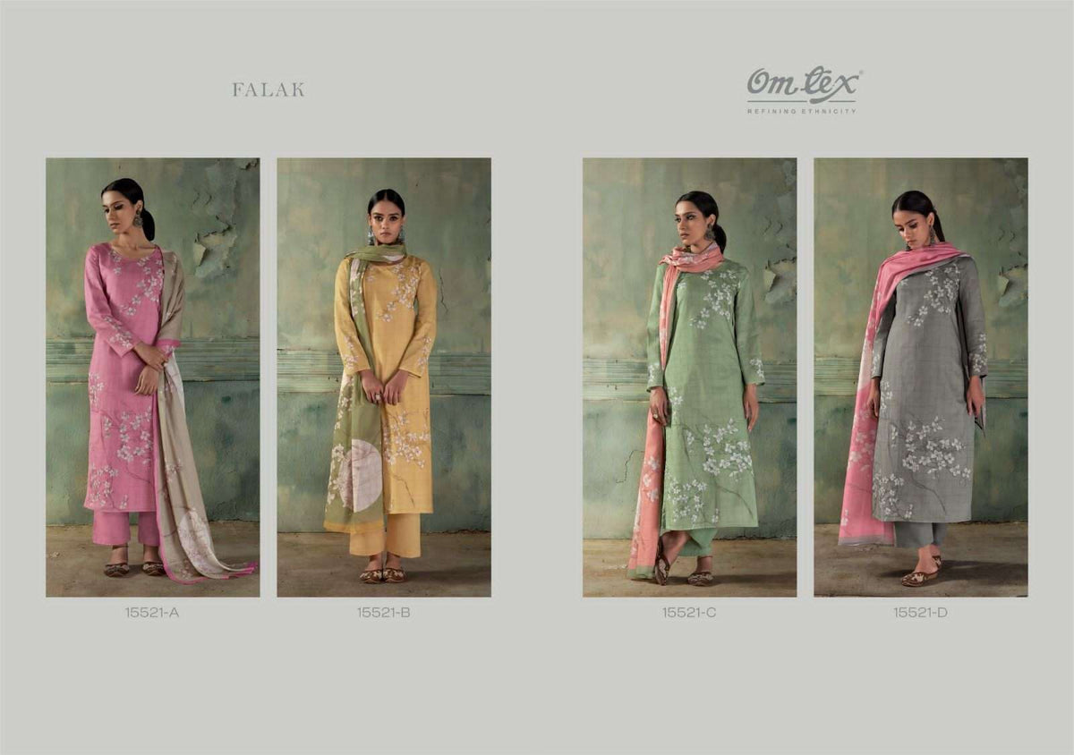 Omtex Falak Premium Lawn Cotton Dress Material - Amrah Wholesale