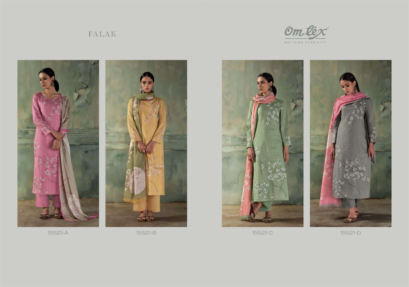 Omtex Falak Premium Lawn Cotton Dress Material - Amrah Wholesale