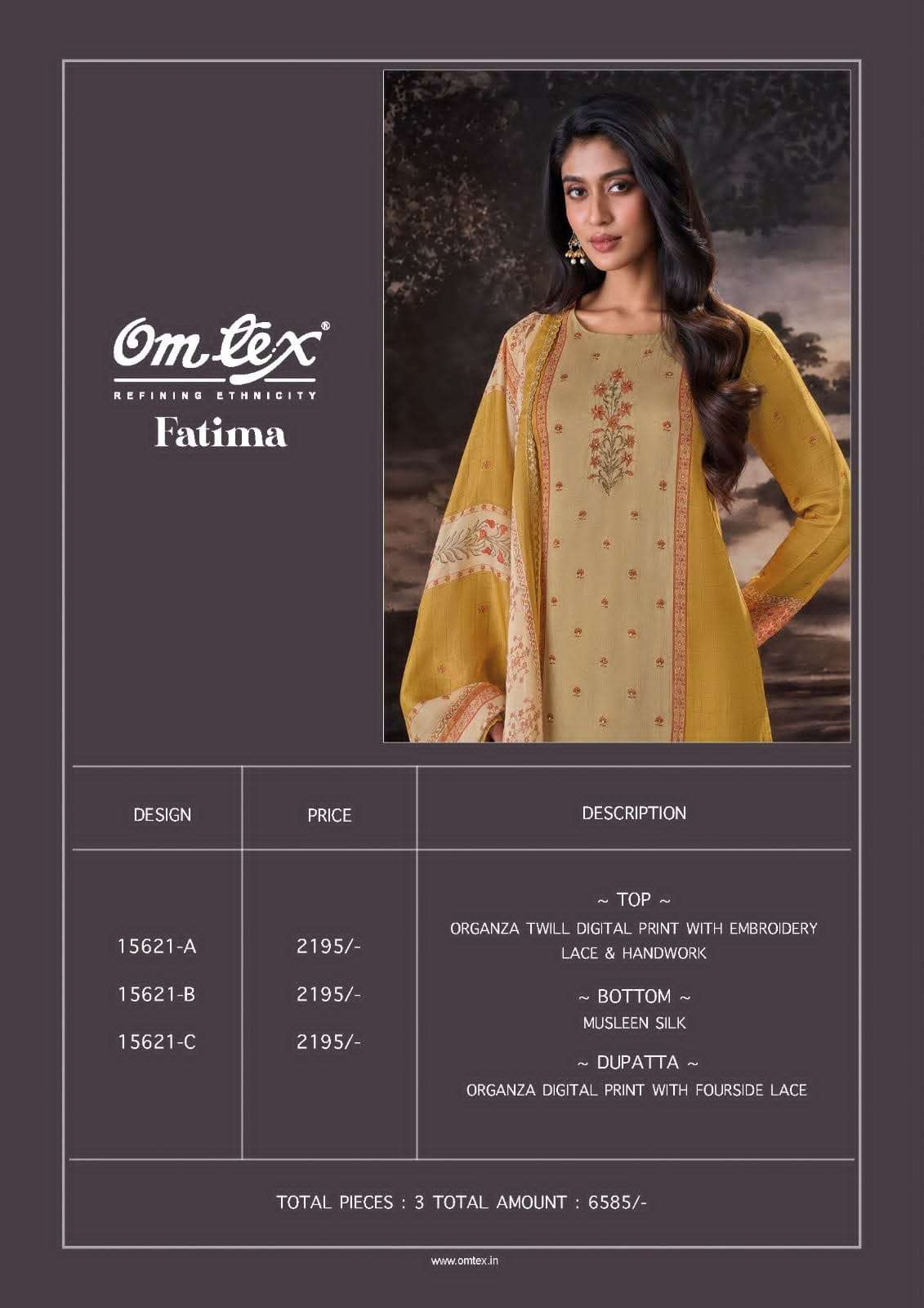 Omtex Fatima Premium Organza Twill Dress Material