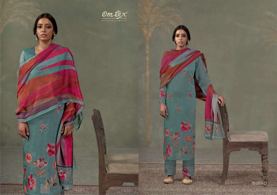 Omtex Ferisha Premium Organza Twill Applique Work Ladies Suit