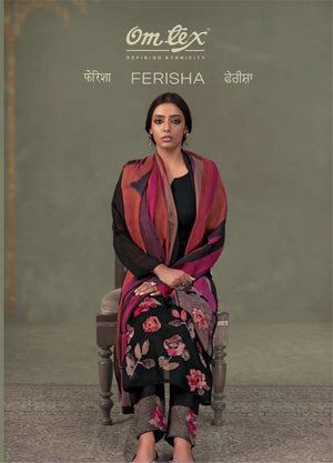 Omtex Ferisha Premium Organza Twill Applique Work Ladies Suit - Amrah Wholesale