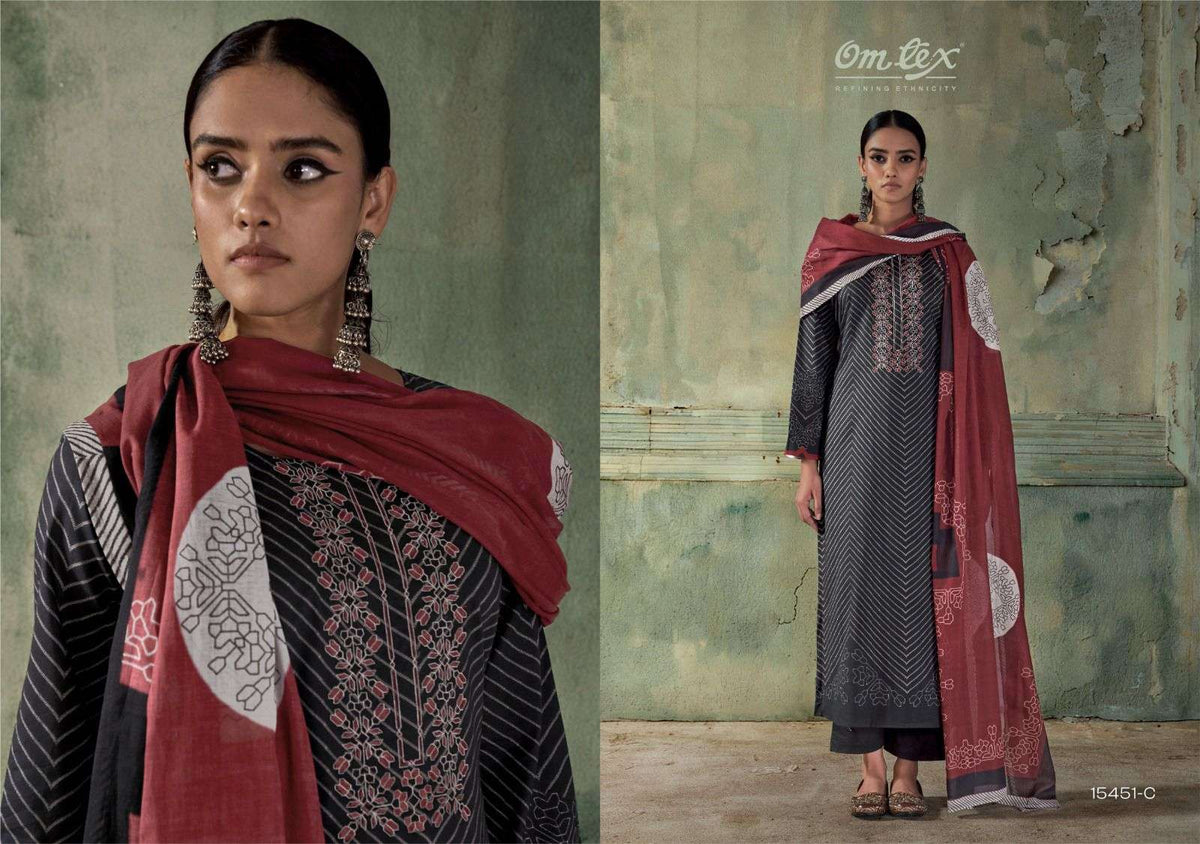 Omtex Fiza Premium Lawn Cotton Dress Material - Amrah Wholesale