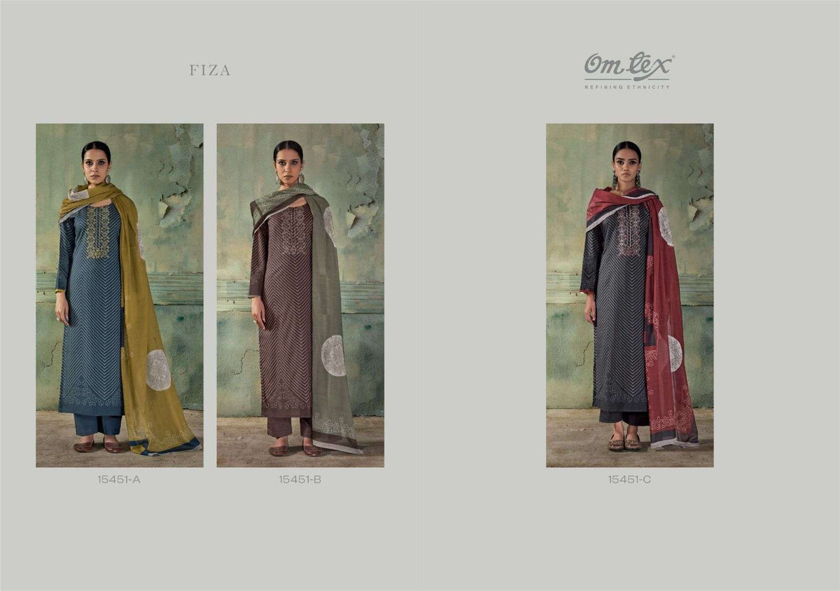 Omtex Fiza Premium Lawn Cotton Dress Material - Amrah Wholesale