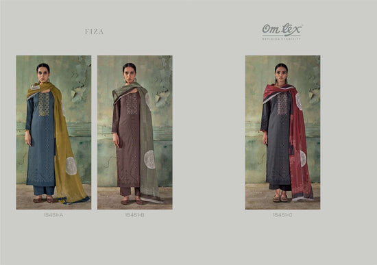 Omtex Fiza Premium Lawn Cotton Dress Material - Amrah Wholesale