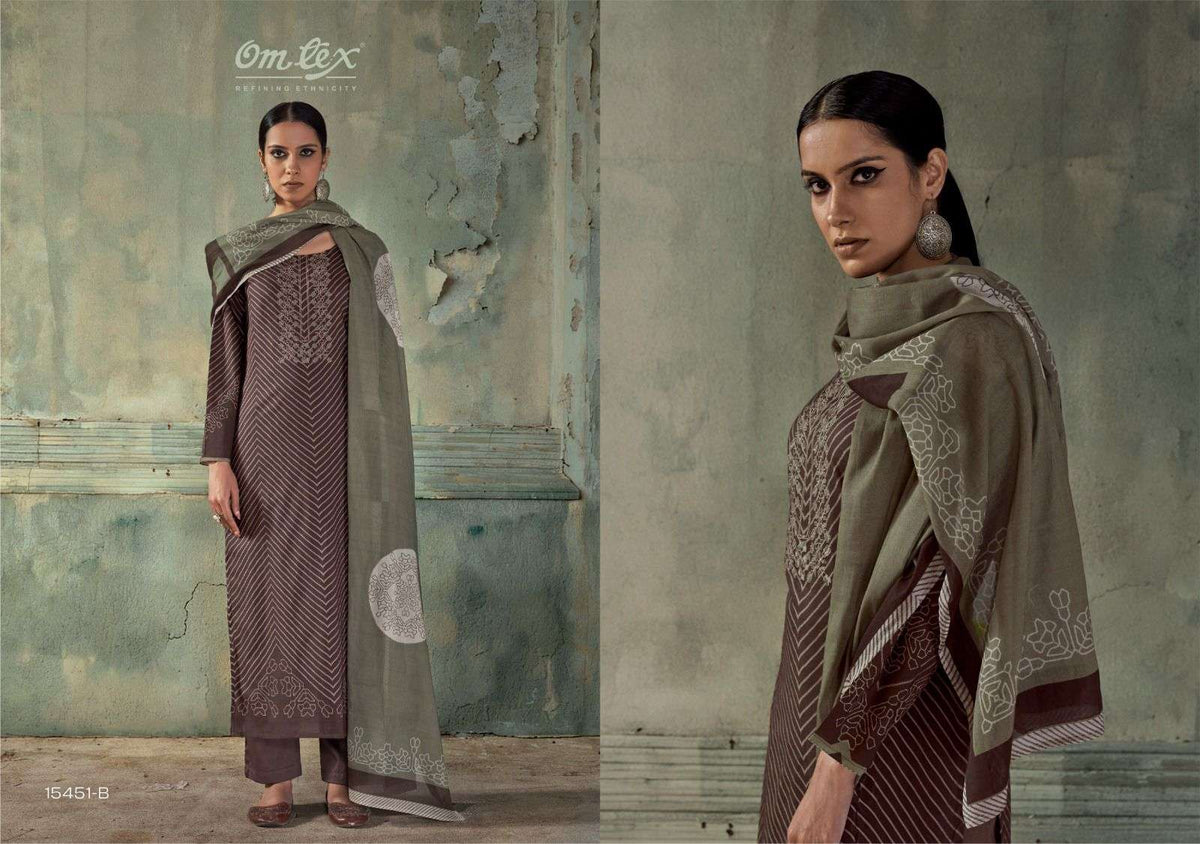 Omtex Fiza Premium Lawn Cotton Dress Material - Amrah Wholesale