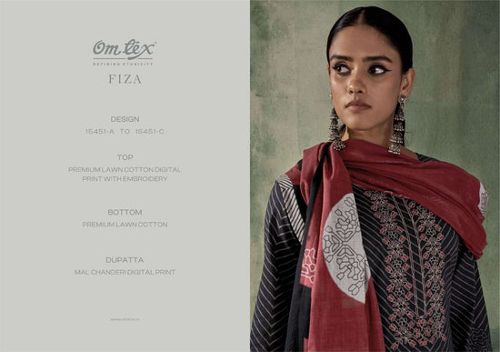 Omtex Fiza Premium Lawn Cotton Dress Material - Amrah Wholesale
