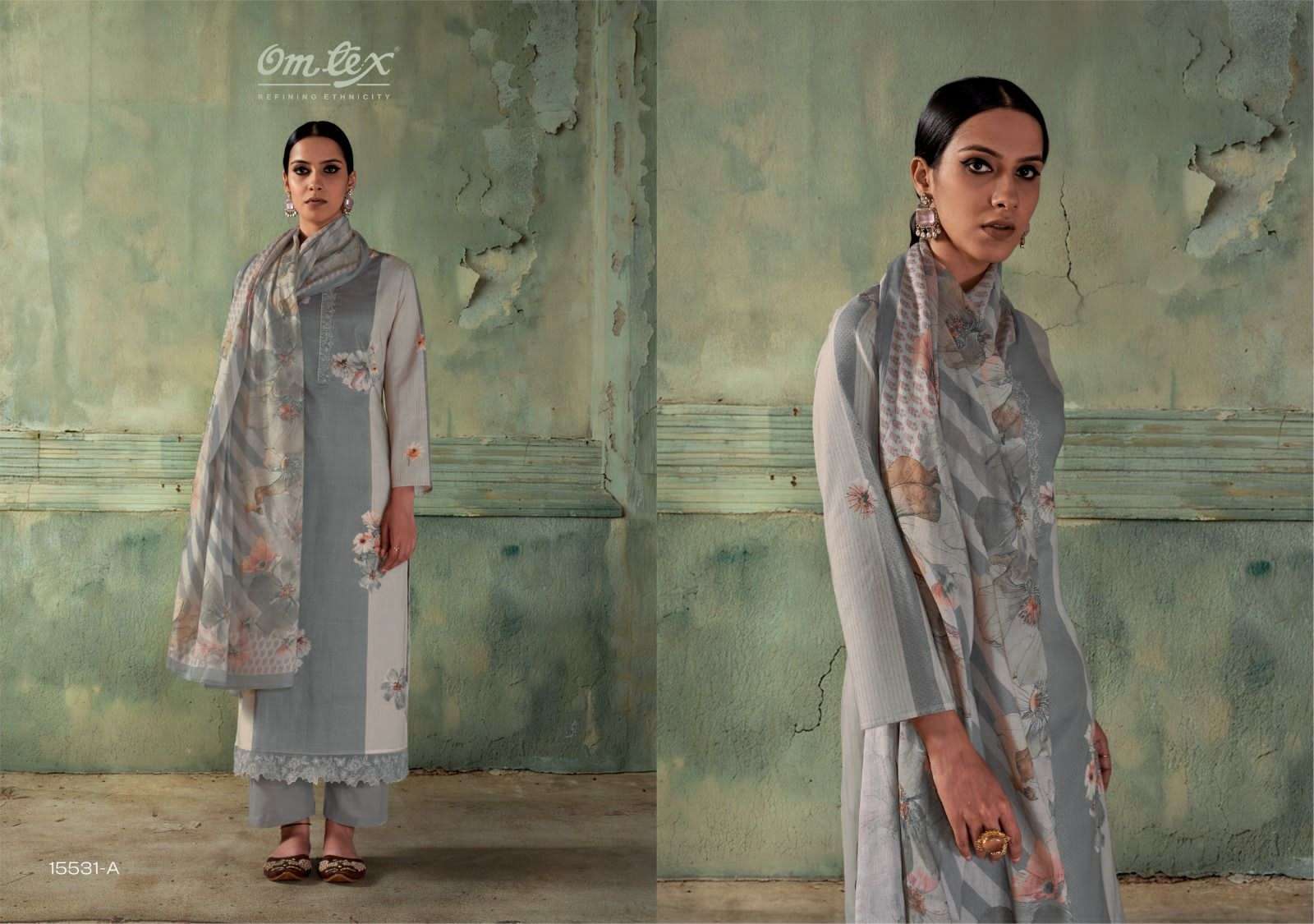 Omtex Gazleen Mal Chanderi Cotton Dress Material