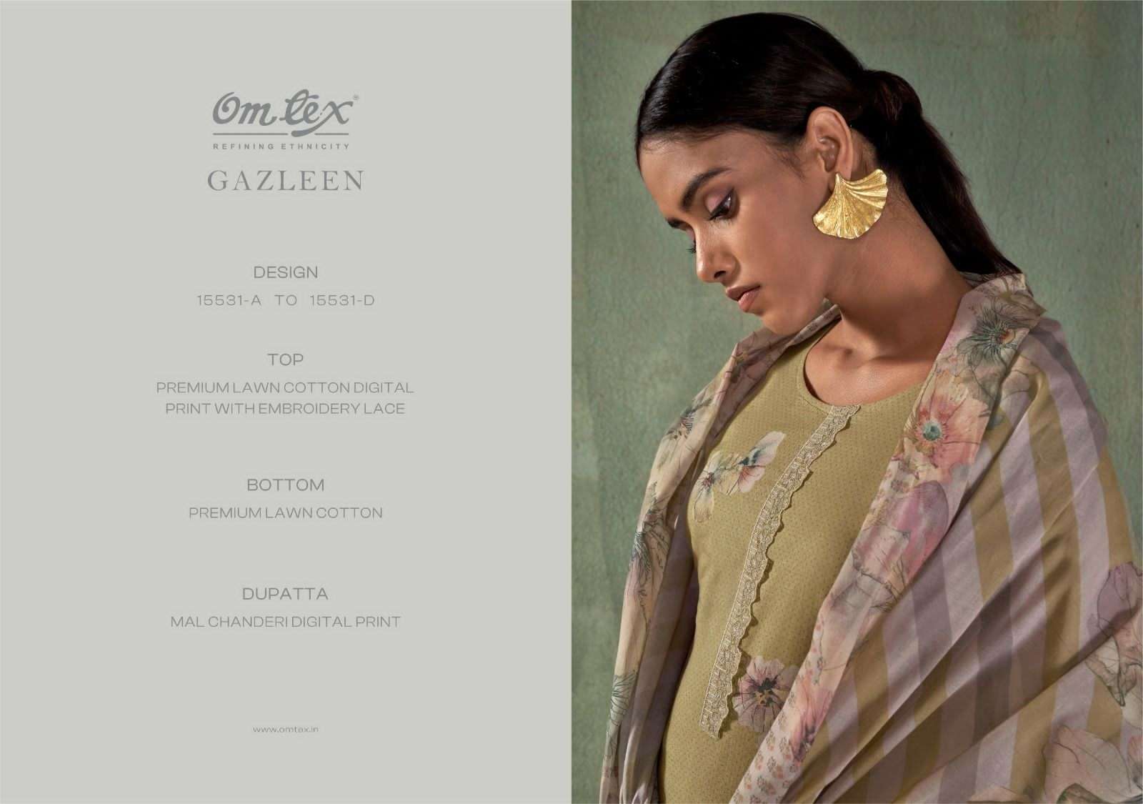 Omtex Gazleen Mal Chanderi Cotton Dress Material