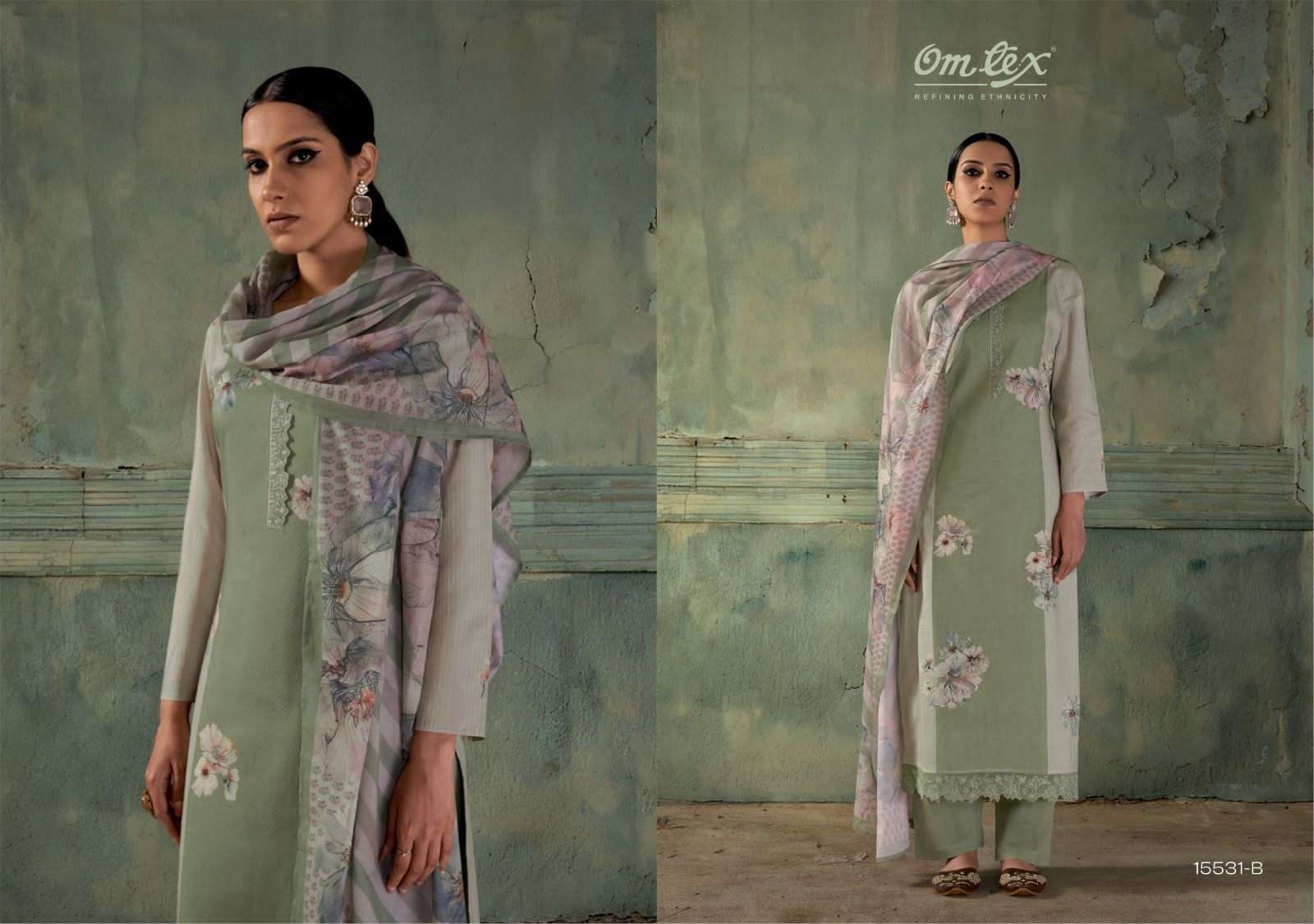 Omtex Gazleen Mal Chanderi Cotton Dress Material