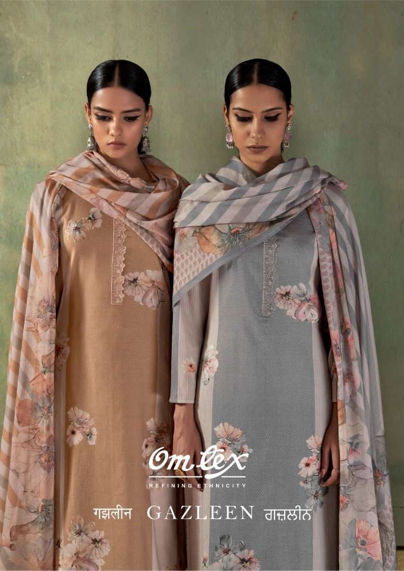 Omtex Gazleen Mal Chanderi Cotton Dress Material - Amrah Wholesale