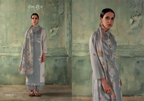 Omtex Gazleen Mal Chanderi Cotton Dress Material - Amrah Wholesale