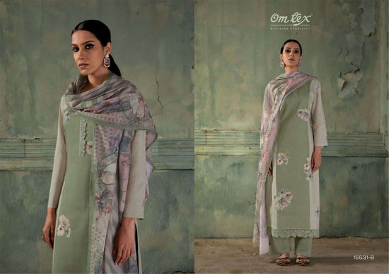 Omtex Gazleen Mal Chanderi Cotton Dress Material - Amrah Wholesale