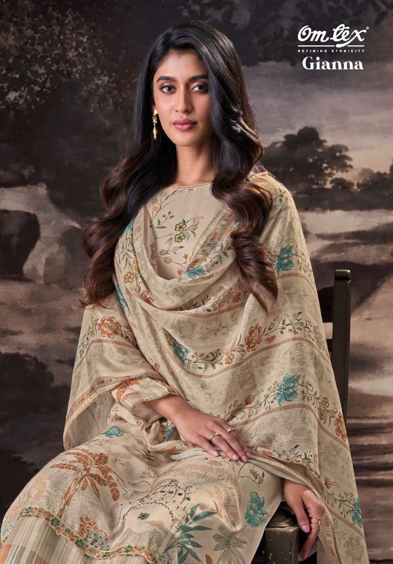 Omtex Gianna Muslin Silk Digital Printed Dress Material Wholesale