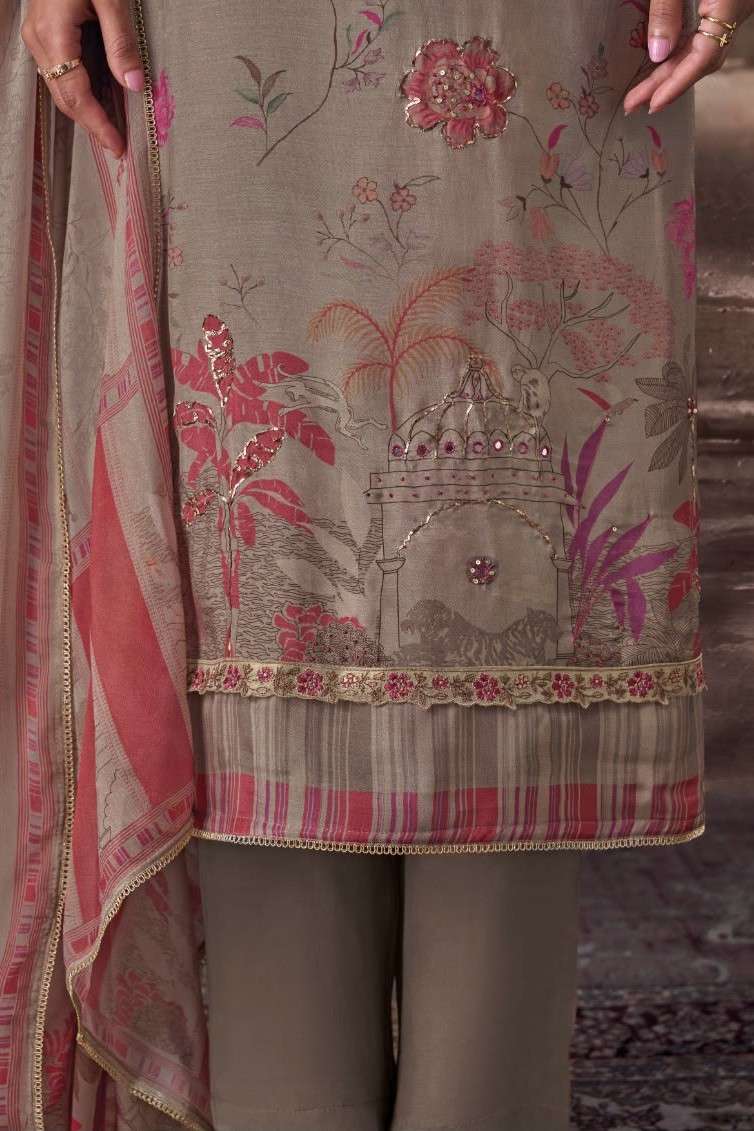 Omtex Gianna Muslin Silk Digital Printed Dress Material Wholesale