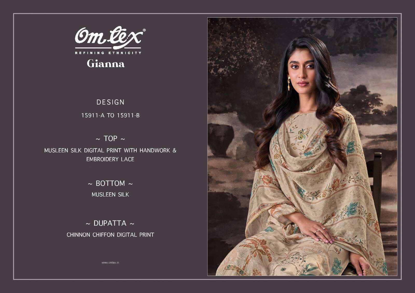 Omtex Gianna Muslin Silk Digital Printed Dress Material Wholesale