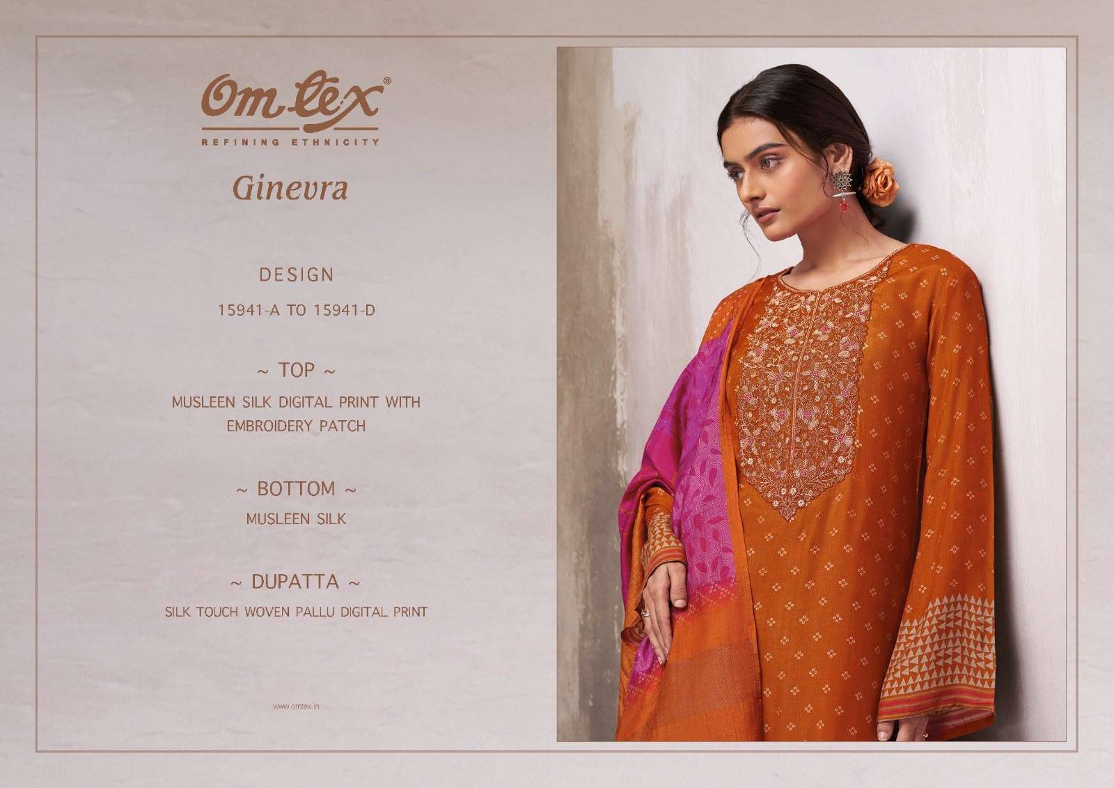 Omtex Ginevra Muslin Silk Dress Material