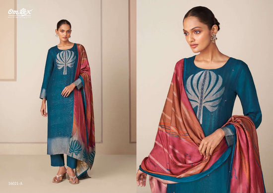 Omtex Hitakshi Silk Jacquard Digital Print Handwork Suit - Amrah Wholesale