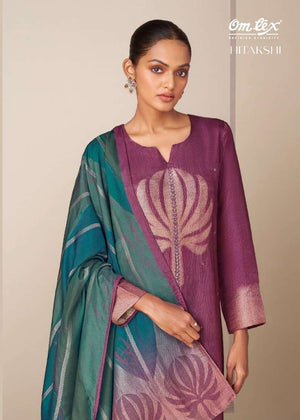 Omtex Hitakshi Silk Jacquard Digital Print Handwork Suit